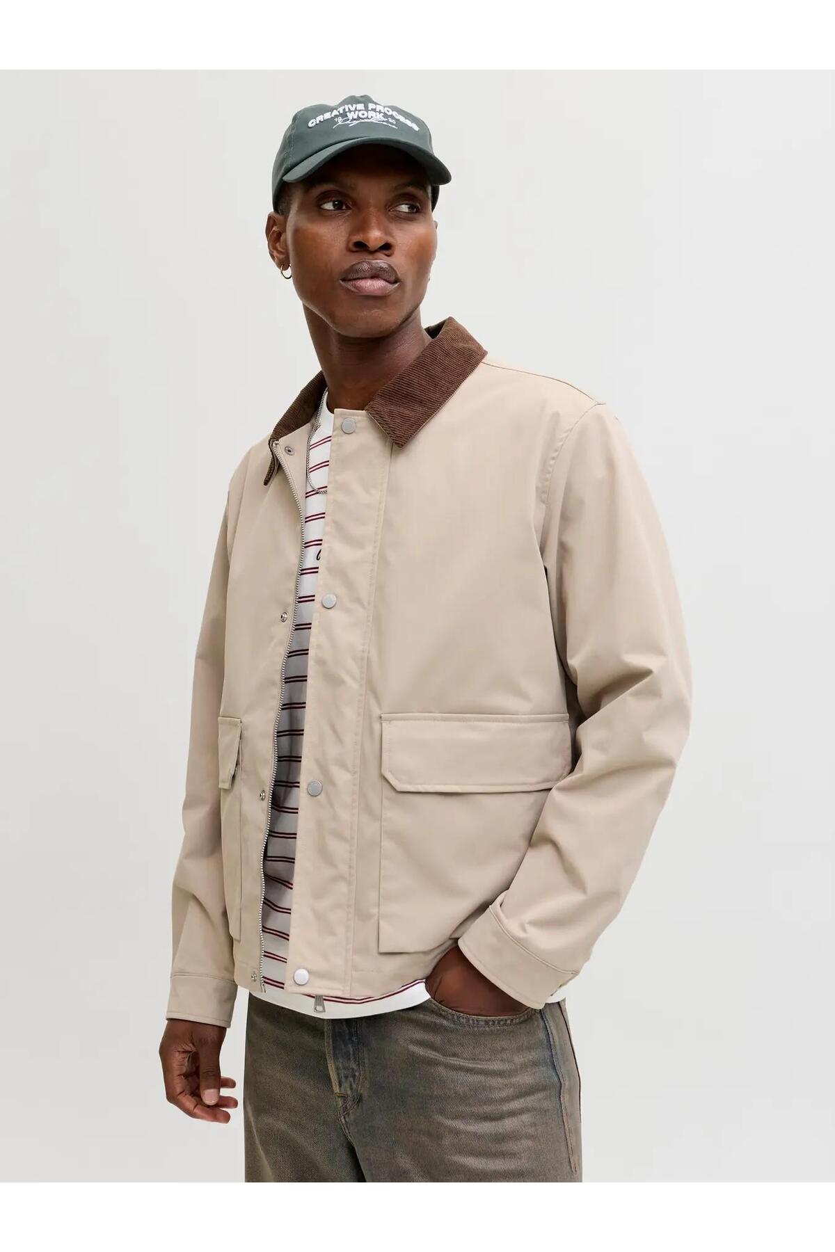 Jack & Jones  Erkek Bej Jorcatskılls Barn Jacket Sn Ceket 12291660-Crockery - Görsel 3