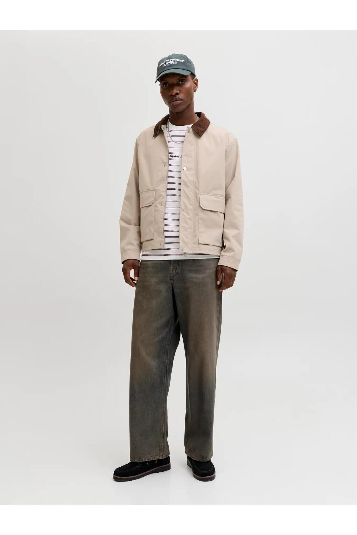 Jack & Jones  Erkek Bej Jorcatskılls Barn Jacket Sn Ceket 12291660-Crockery - Görsel 2