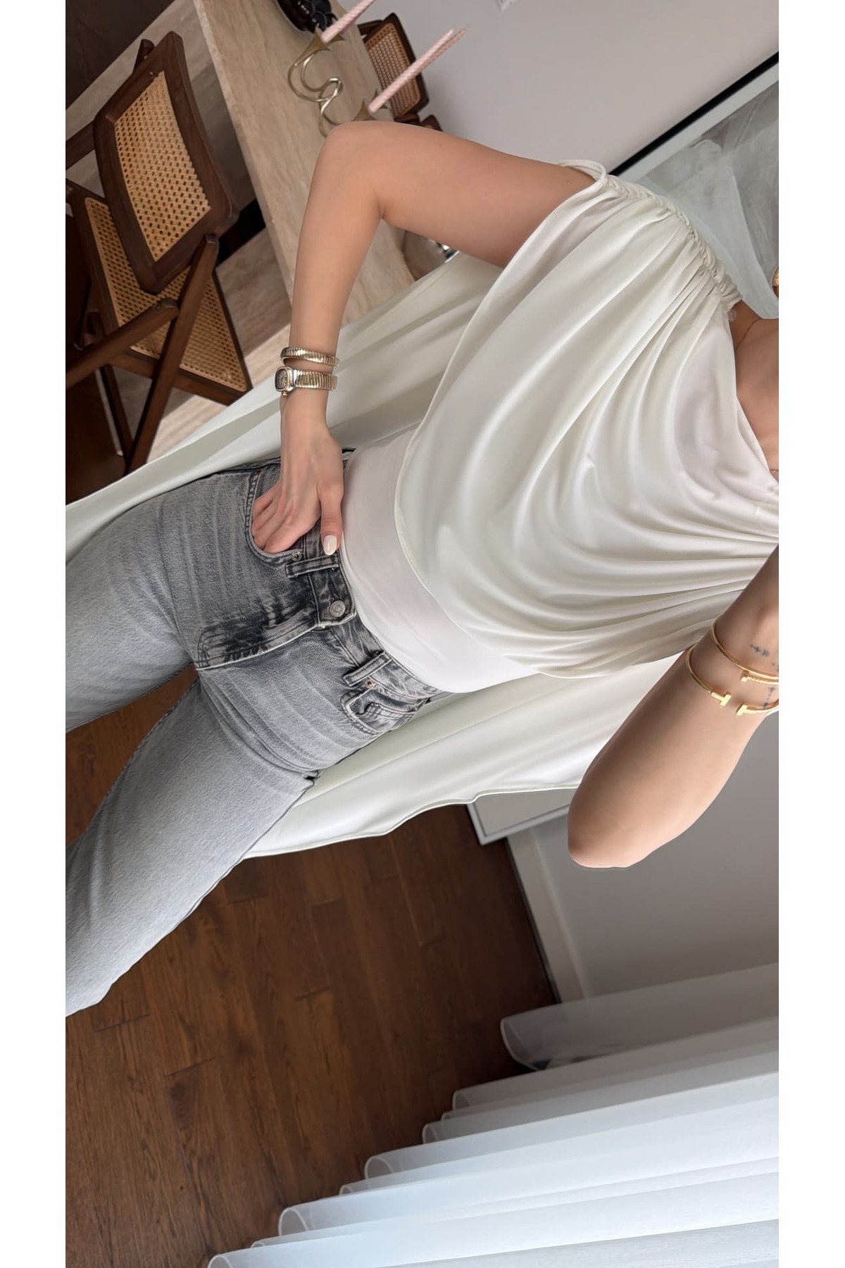 sinemkivanc co  YAKA DETAYLI BODYSUİT BLUZ - Görsel 2