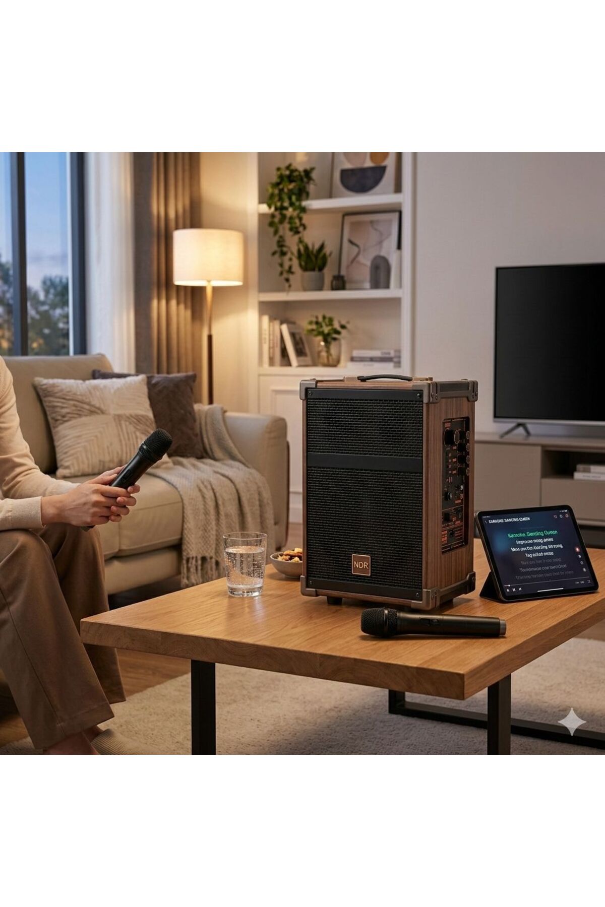 a+ anyplus Ahşap Kasalı Bluetooth Hoparlör Çift Kablosuz