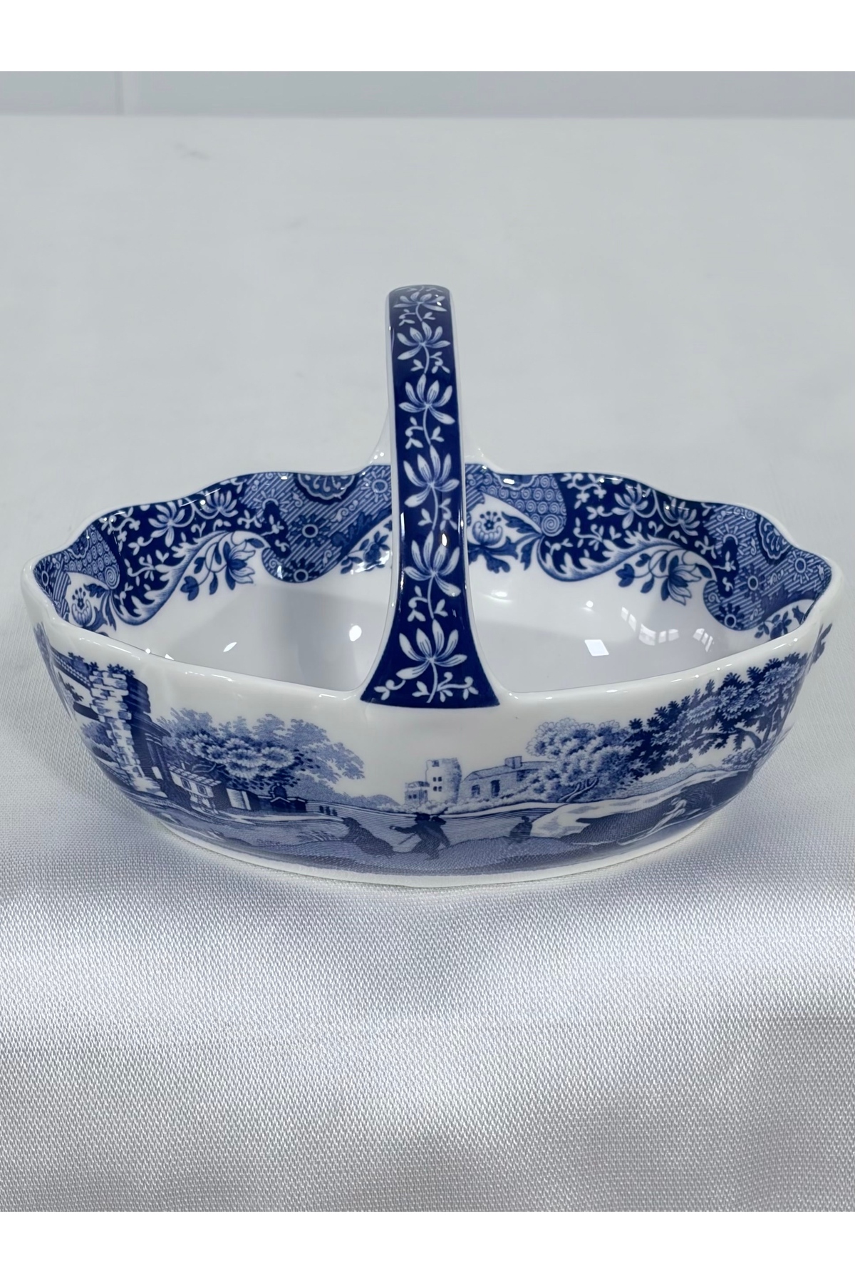 SPODE Blue Italian Porselen Kulplu Sepet - Fiyatı, Yorumları