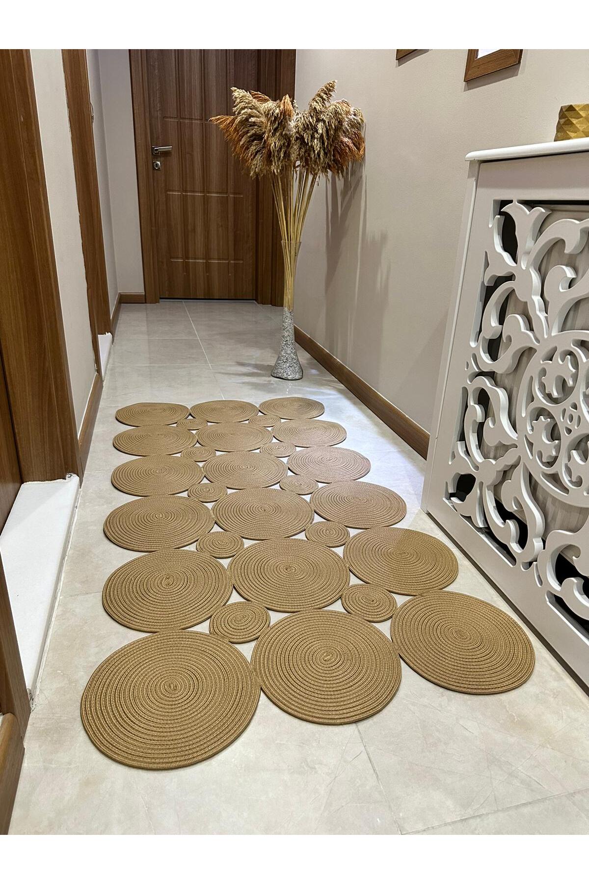 JÜT OVAL DEKORATİF EL ÖRGÜSÜ HALI KİLİM YOLLUK 2
