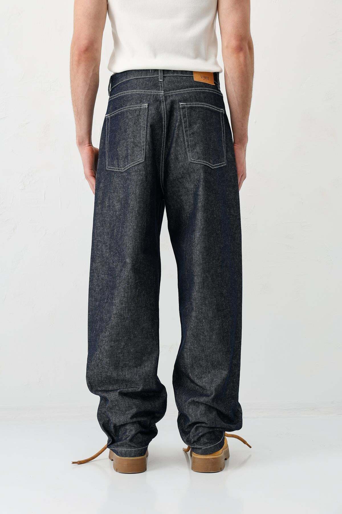 VAMOSCLO Super Baggy Fit Jean K.Mavı görsel 8