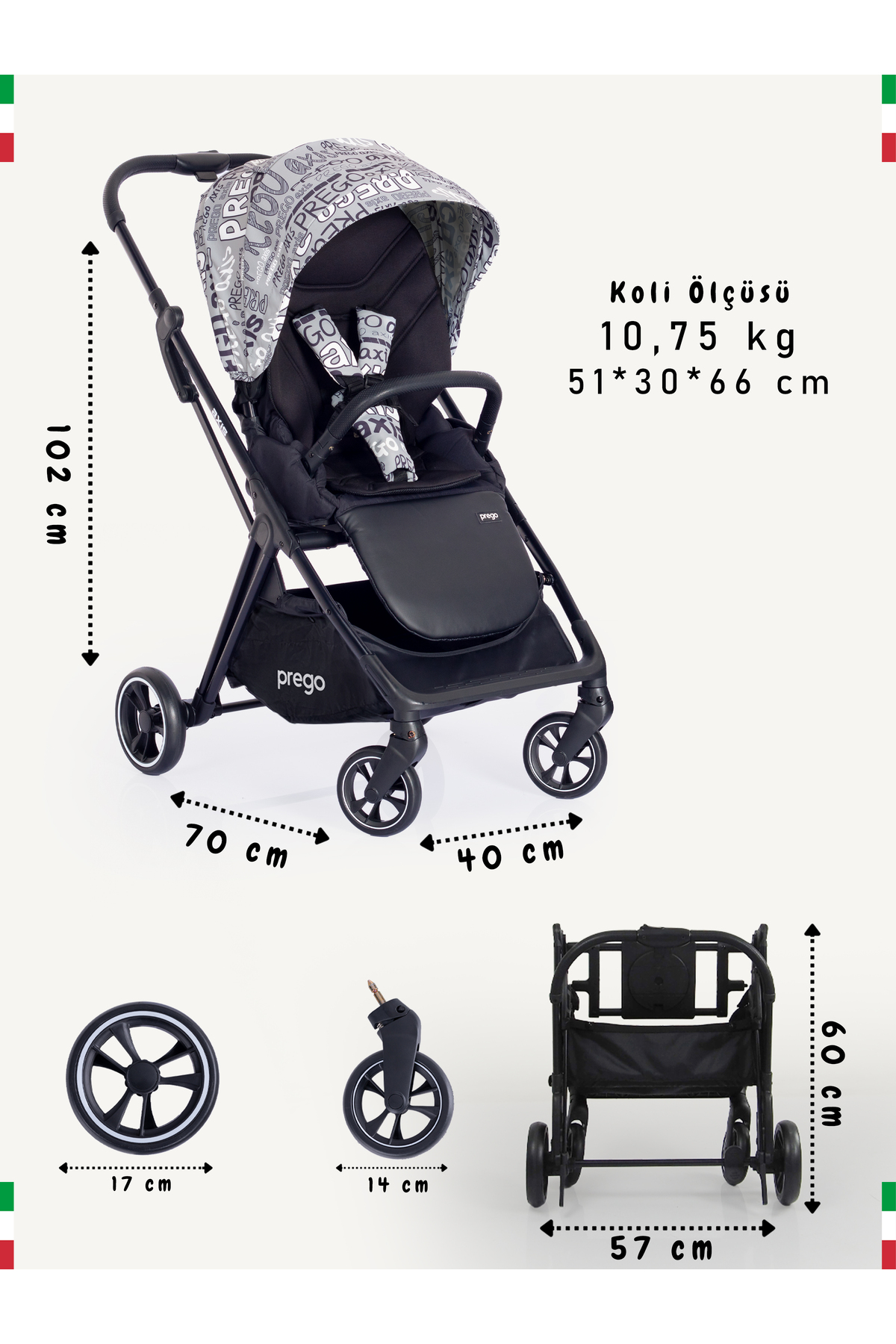 Prego Axis 360 Derece Dönebilen Oturma Üniteli Çift Yönlü Bebek Arabası fotoğrafı 6 (önizleme)