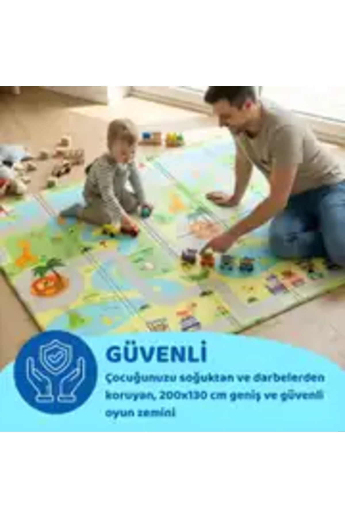 Coolmats 200x130x1 Cm Yeşil Parkur Katlanabilir Oyun Matı fotoğrafı 3 (önizleme)