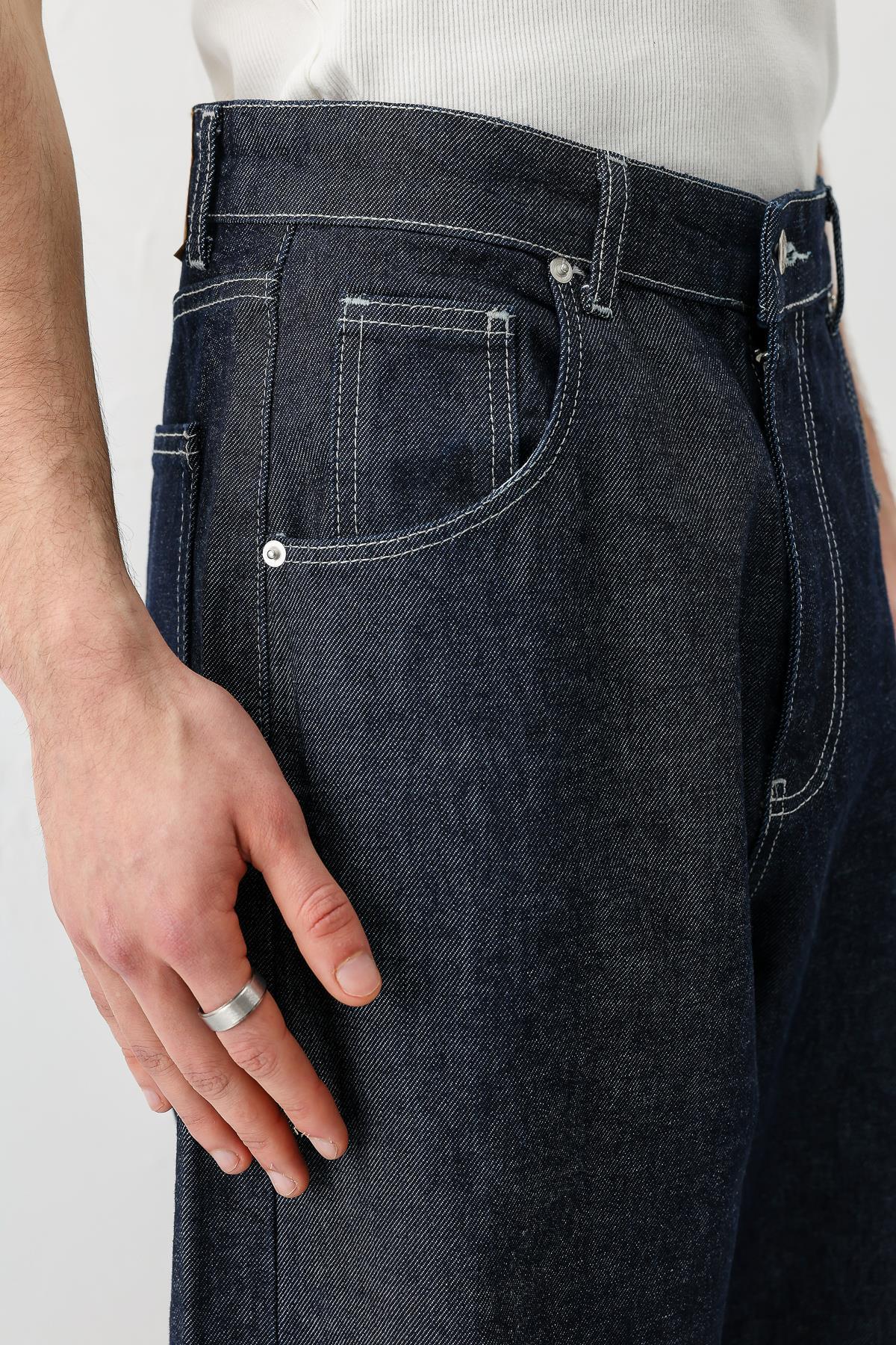 VAMOSCLO Super Baggy Fit Jean K.Mavı görsel 6