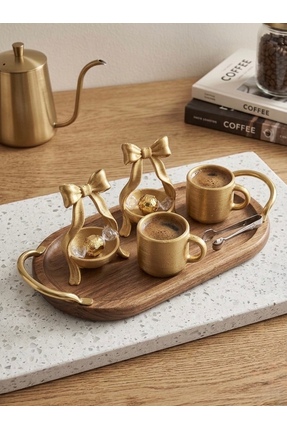 hediyesepetinde İkili Fiyonklu Kahve Sunum Seti – Lokumluk Dekoratif Plastik ...