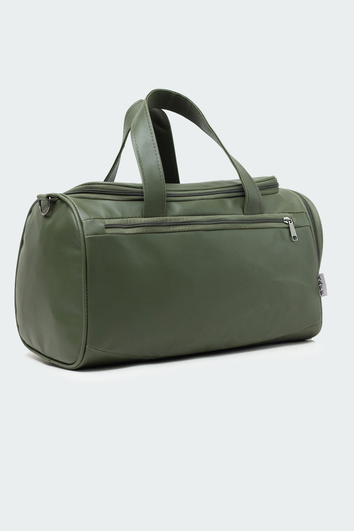 KAFF  Yeşil Suni Deri Yan Ayakkabı Bölmeli Unisex Geniş Hacimli Seyahat Spor Fitness Spor Çantası - 00124 - Görsel 3