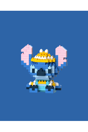 Bricks Premium Stitch Sarı Taç Nano Blok Seti Sevgiliye Özel Karakter Yapboz ...