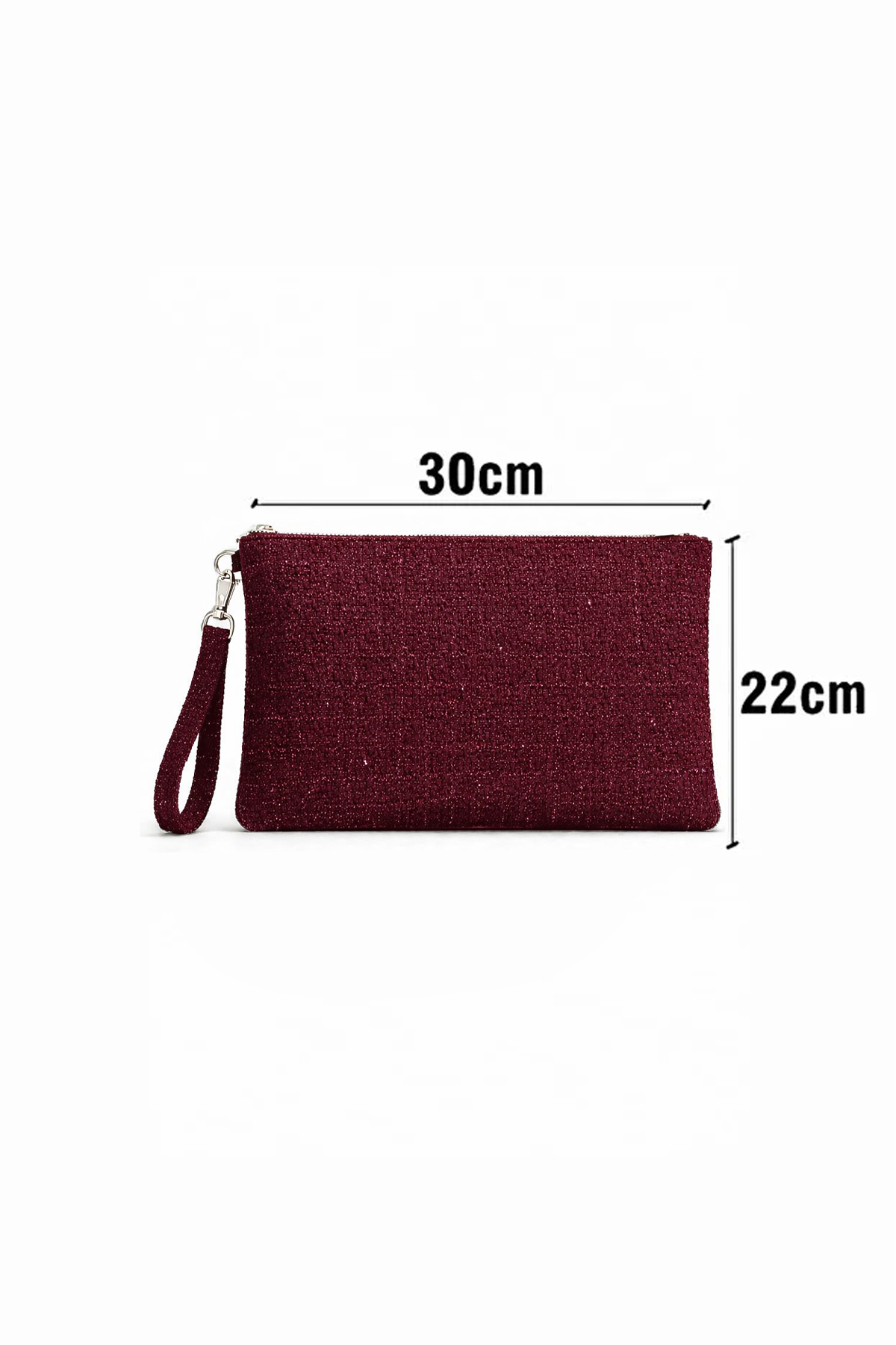 MONAAR Simli Parıltılı Tüvit Clutch Portföy Çanta Tablet Uyumlu görsel 2