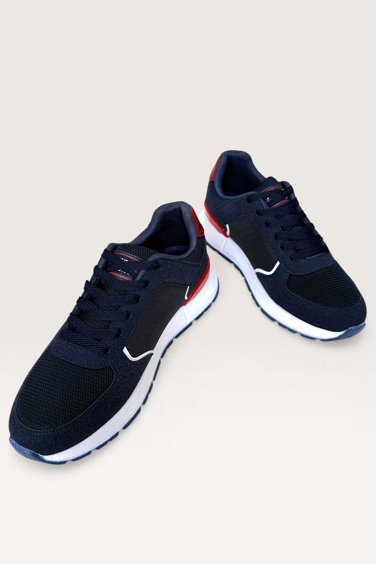Erkek Ortopedik Airfile Günlük Yürüyüş Koşu Sneaker Spor Ayakkabı LACİVERT — سفید 3456 — تصویر 3 از 6