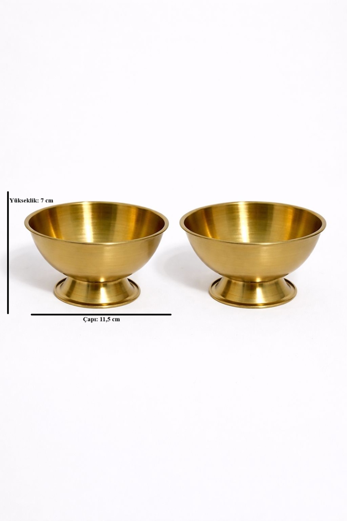 2’li Ayaklı Gold Sunumluk – 11,5 cm Dekoratif Küçük Sunum Kaseleri