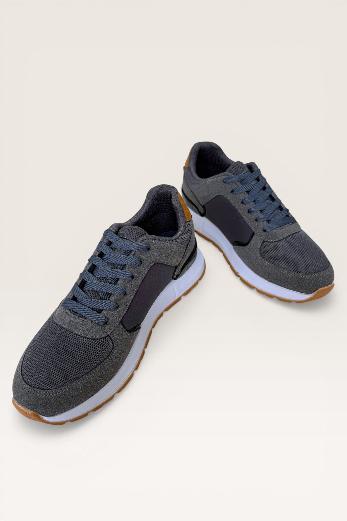 Erkek Ortopedik Airfile Günlük Yürüyüş Koşu Sneaker Spor Ayakkabı FÜME — سفید 3456 — تصویر 3 از 6
