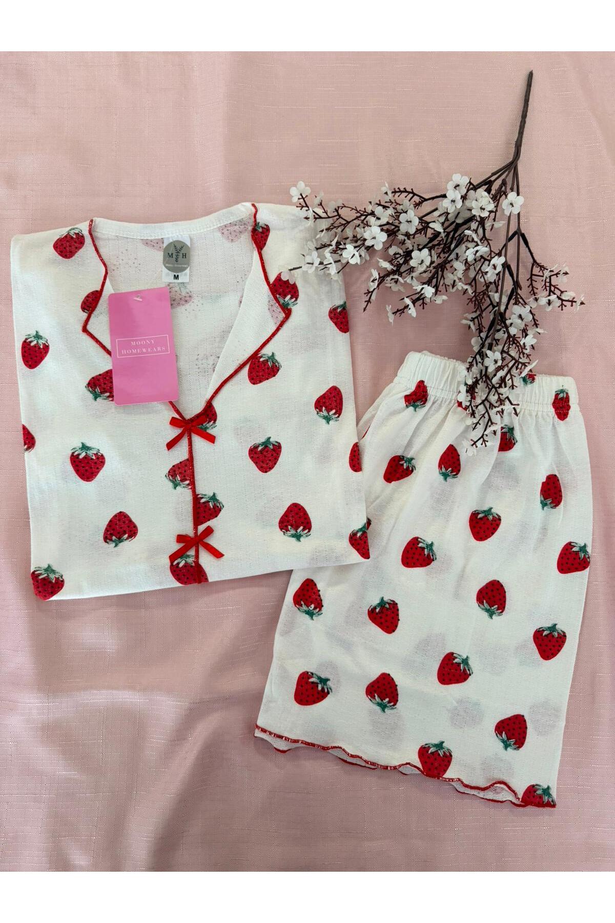 MH Moony Homewears Σετ καλοκαιρινής πιτζάμας με κοντομάνικο σορτς και κορδέλα...