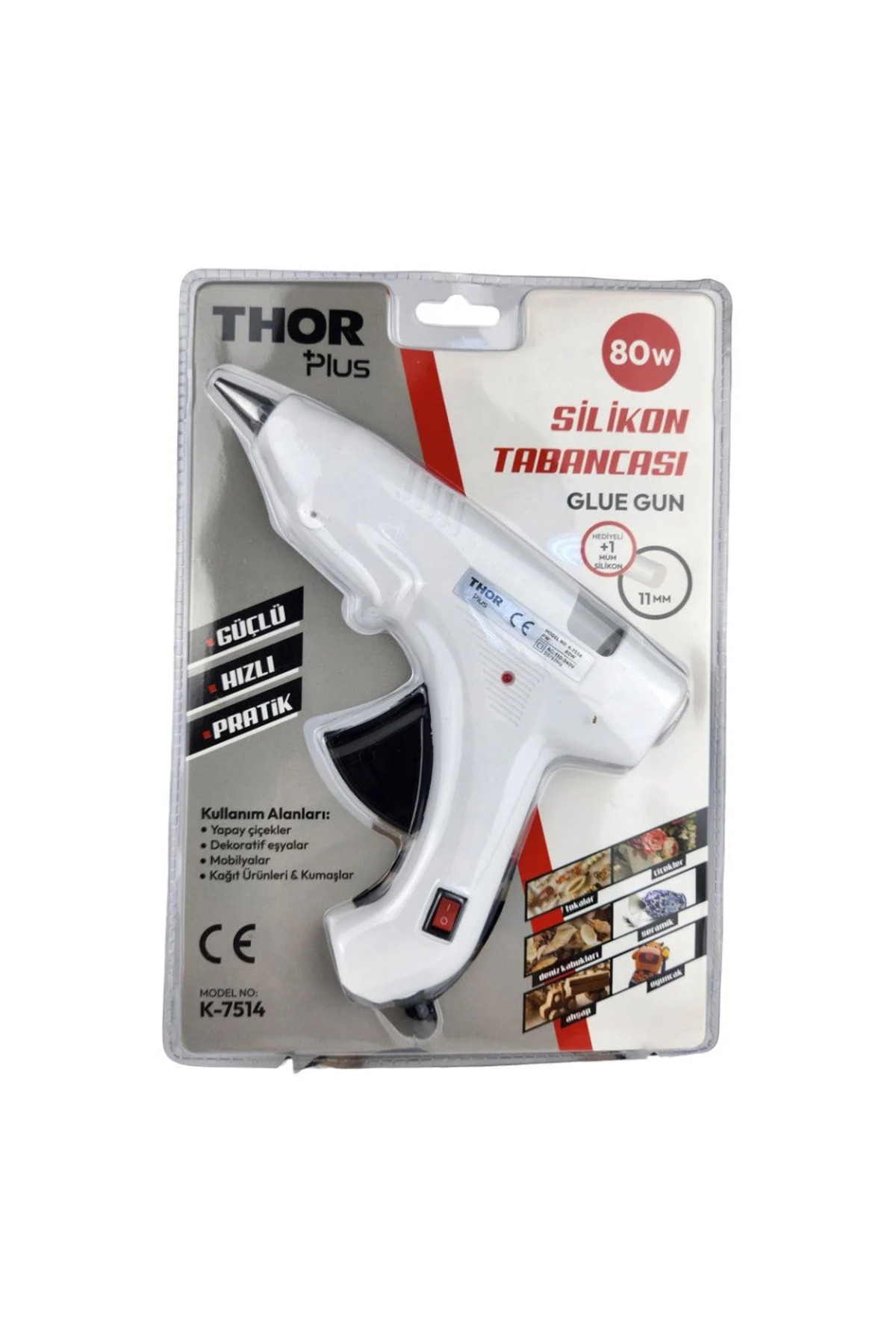TUDOR 80 watt Sıcak Silikon Tabancası 80 w (1 Adet hediye mum