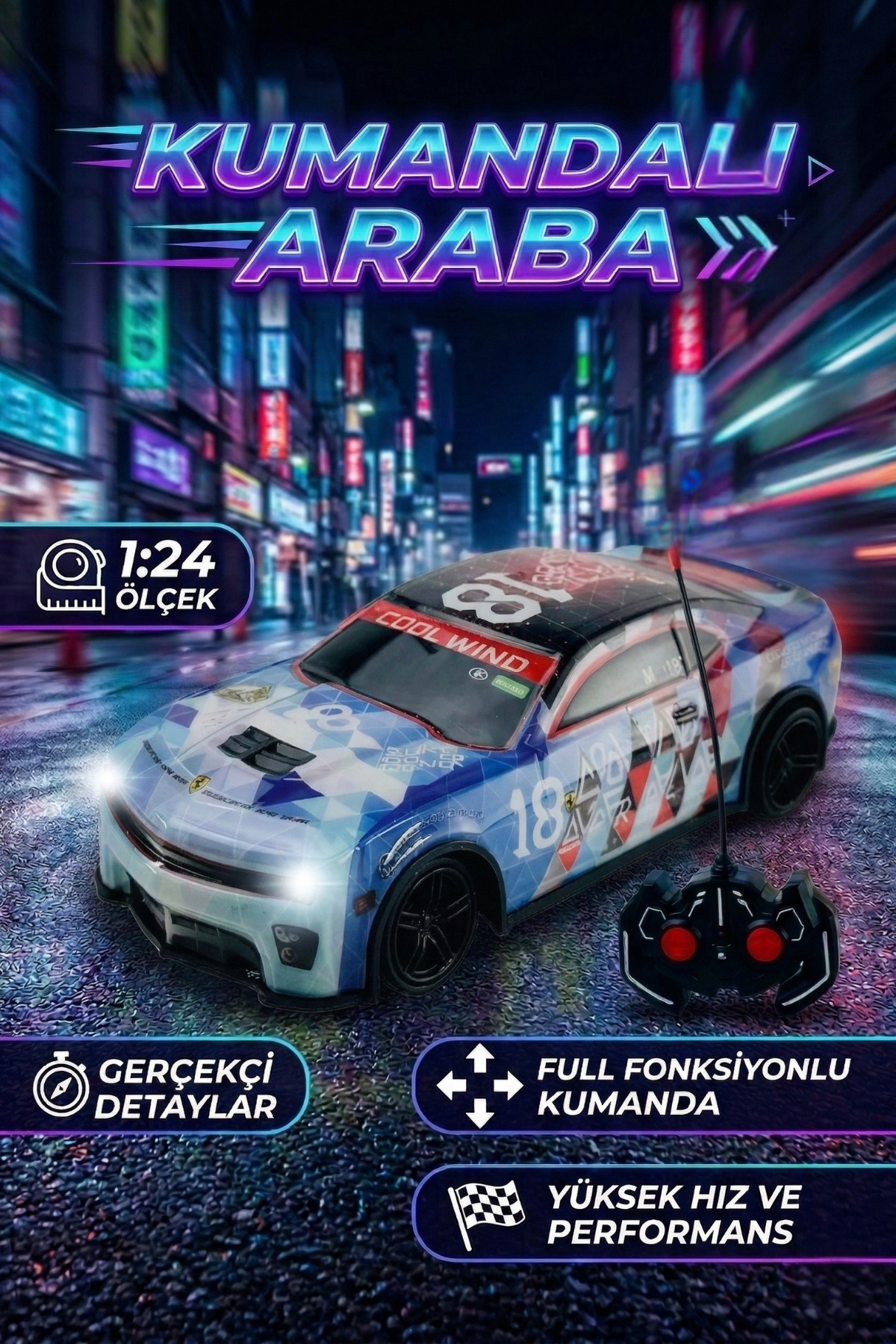 craftivio Vardem 1:24 Ölçek Uzaktan Kumandalı Araba Full