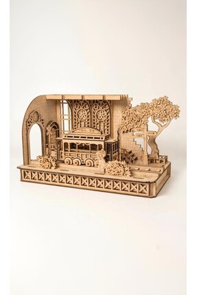 ALGWOOD 3D Ahşap Japon Tram Station Diorama Maketi - 116 Parça Book Nook Mini...