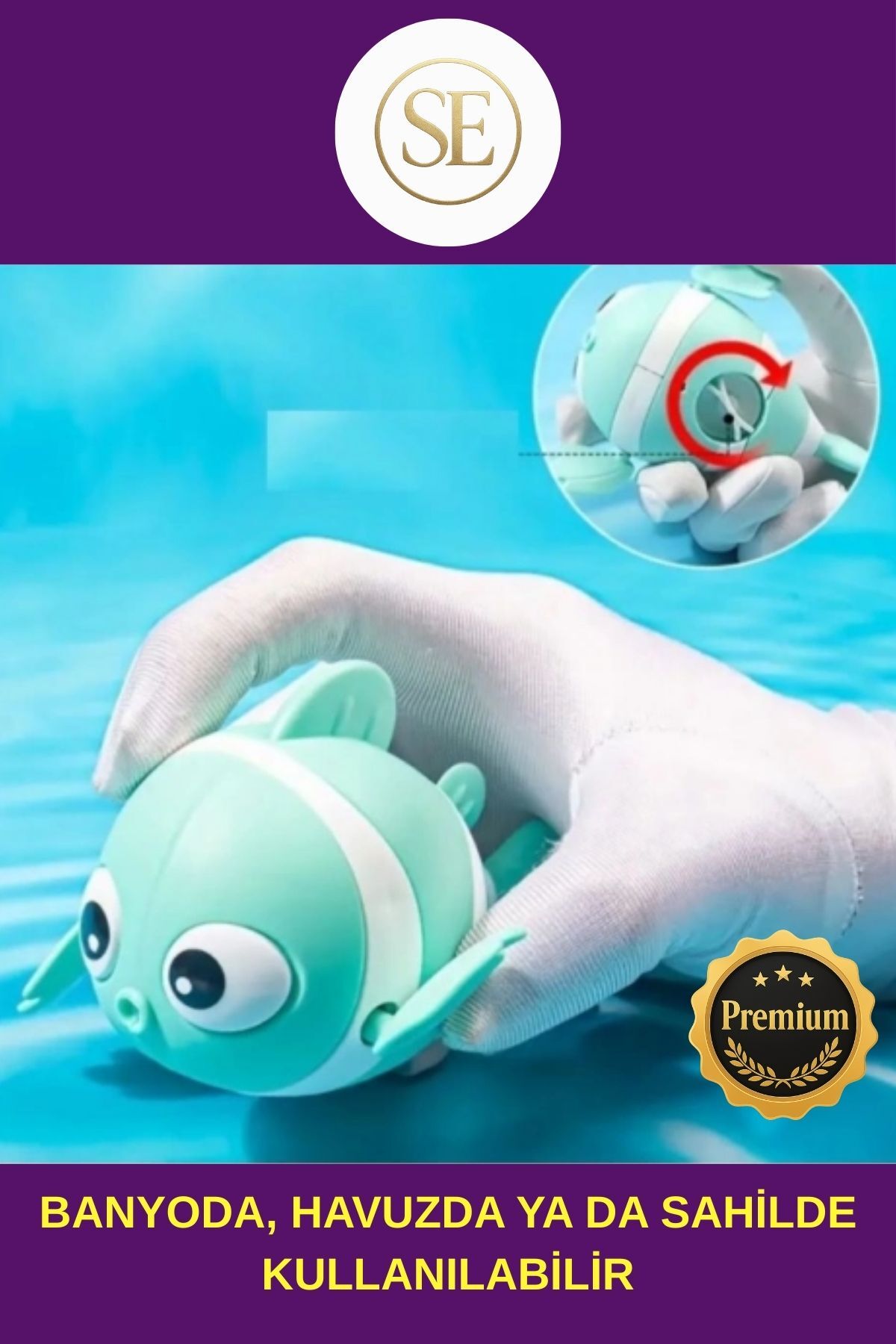 SERCAN ONLİNE #PREMİUM Hafif Kurmalı Renkli Yüzen Balık Bebek Çocuk Banyo Su Oyuncağı Dayanıklı Eğlenceli fotoğrafı 2 (önizleme)