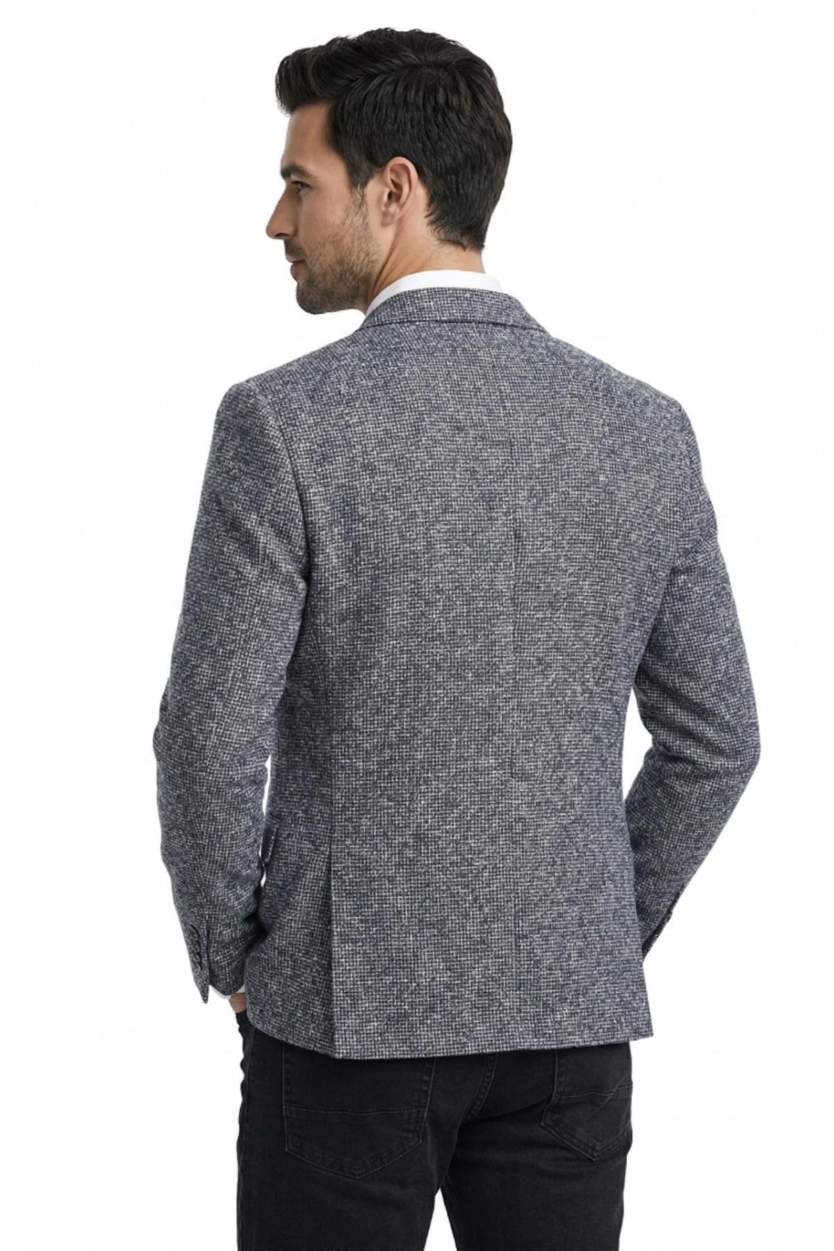 Suitmen  Erkek Tek Spor Ceket 4 Drop Çift Yırtmaçlı Mevsimlik BGL-ST05331 - Görsel 4