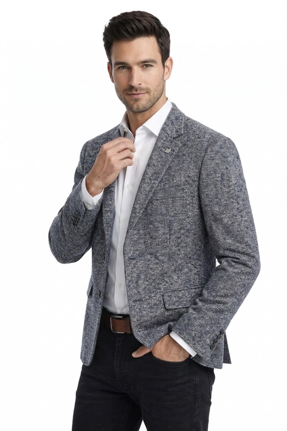 Suitmen  Erkek Tek Spor Ceket 4 Drop Çift Yırtmaçlı Mevsimlik BGL-ST05331 - Görsel 2