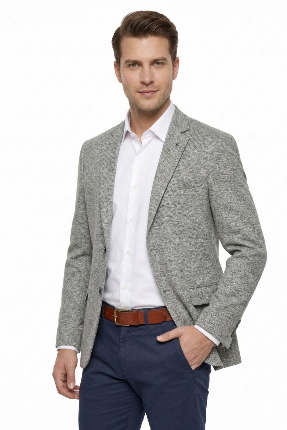 Suitmen  Erkek Tek Spor Ceket 4 Drop Çift Yırtmaçlı Mevsimlik BGL-ST05331 - Görsel 4