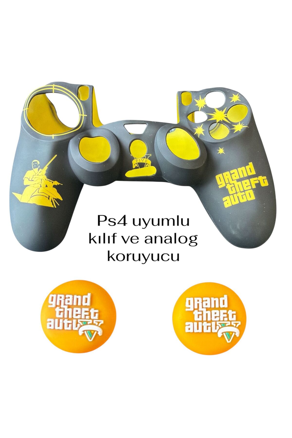 PS4 Dualshock Grand theft auto Protective Silicone Case and Analog protector