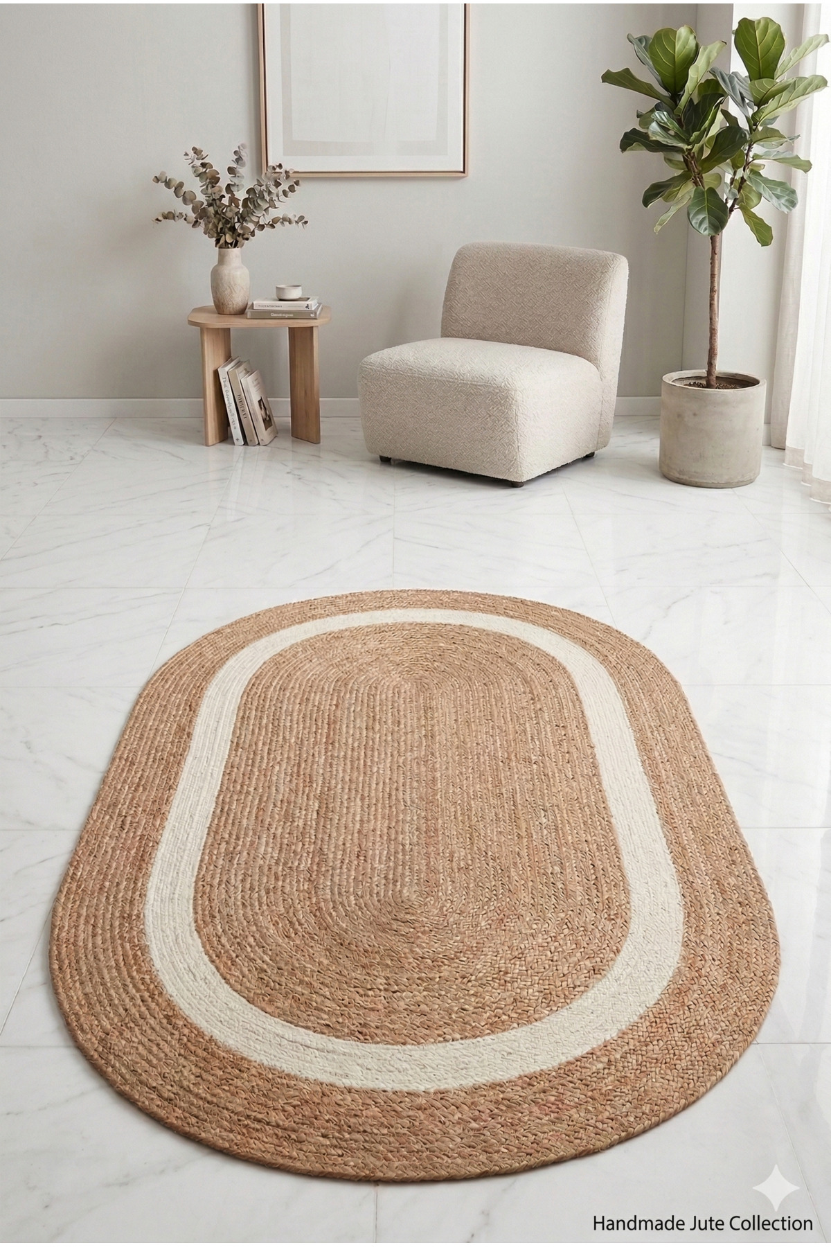 JÜT OVAL DEKORATİF EL ÖRGÜSÜ HALI KİLİM YOLLUK