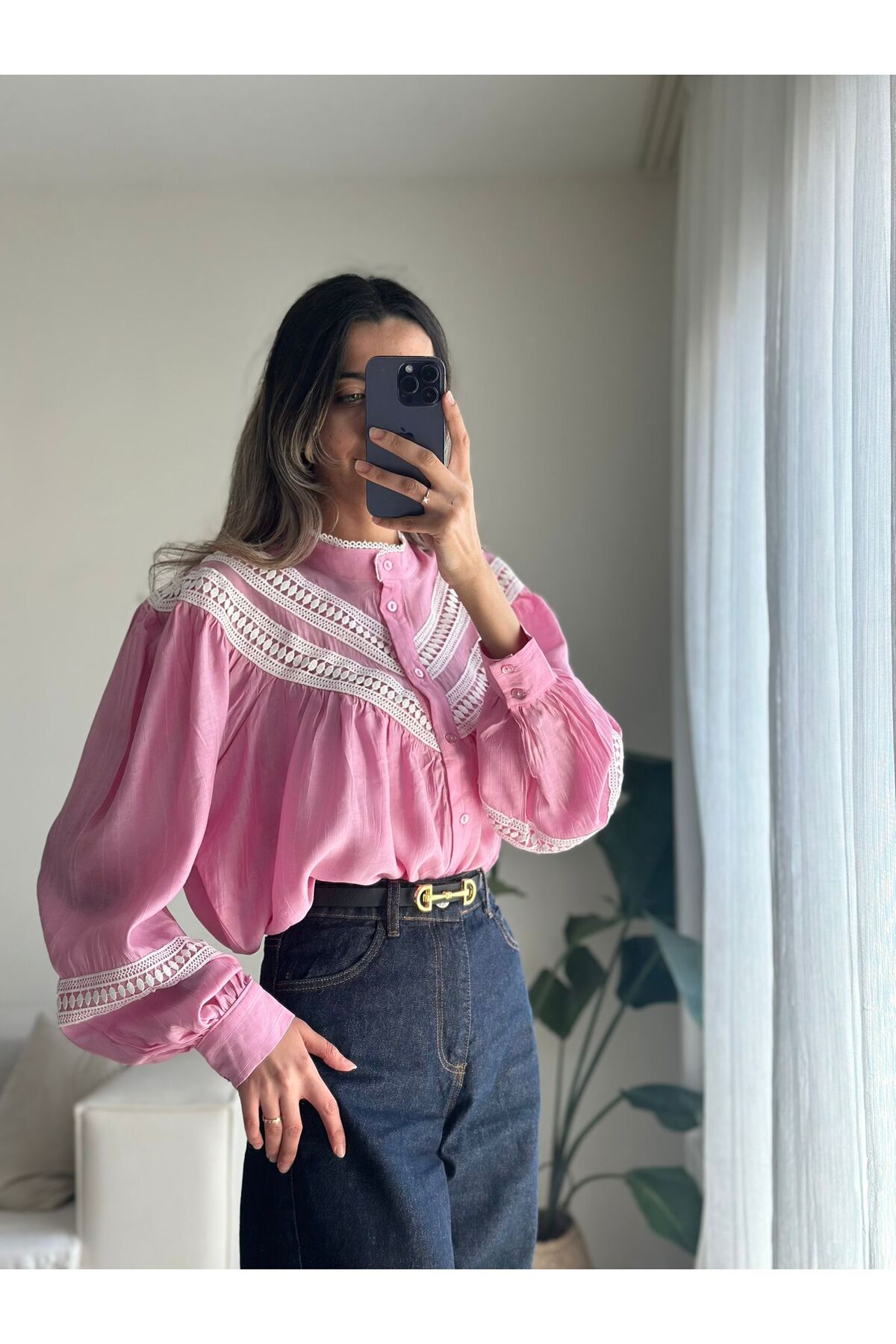 MODA  Pembe Fisto Detay Gömlek