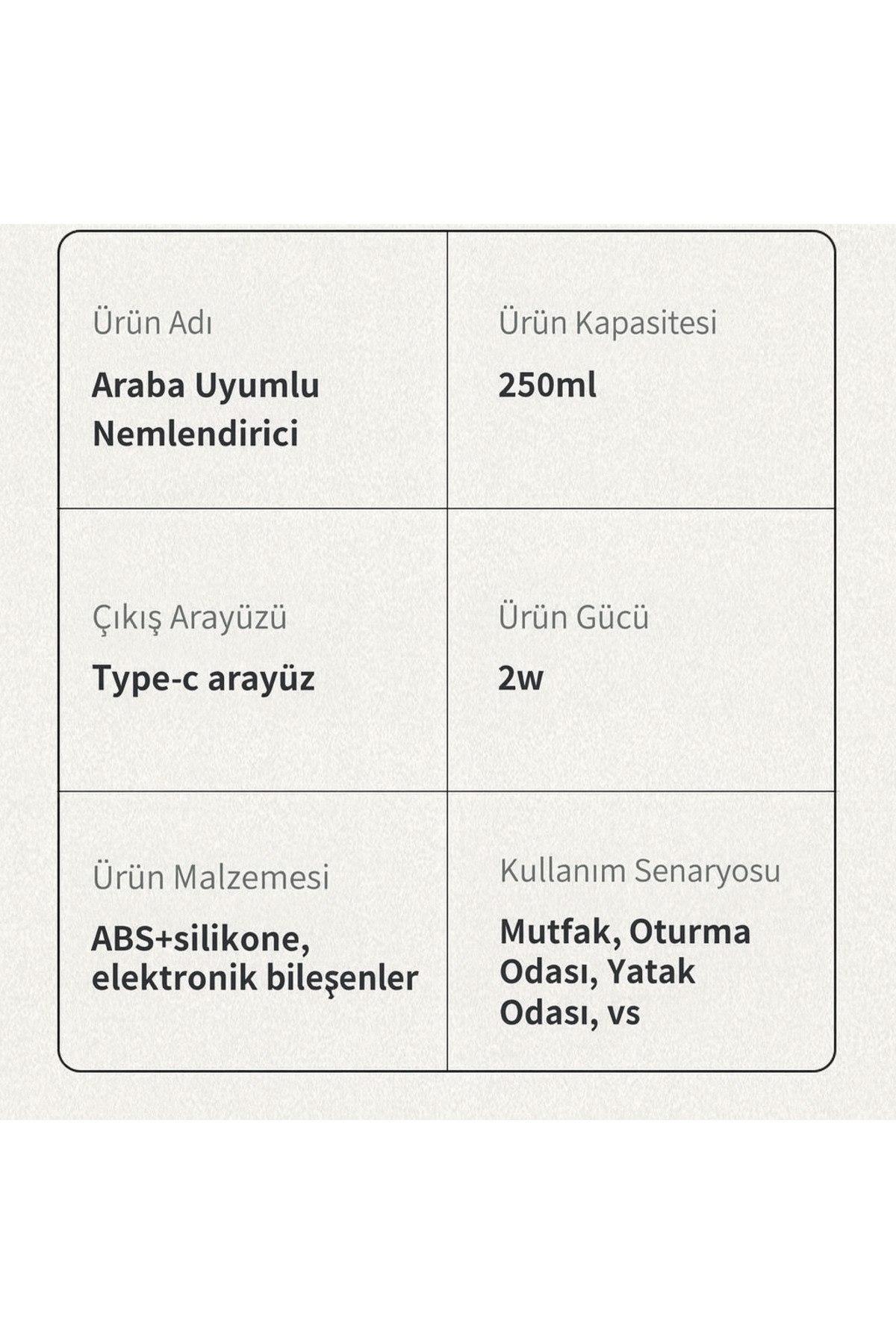 260ml USB Araba Bardaklığına Uyumlu Mini Hava Nemlendirici Ultrasonik Buhar Makinesi Gece Lambalı