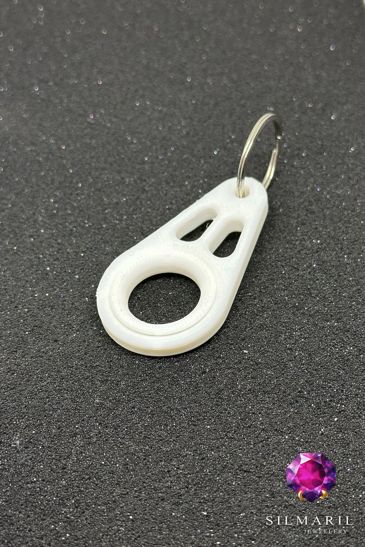 Fidget Spinner Beyaz Anahtarlık – Dönen Tasarım Rulmanlı 3D Baskı Anahtar Aksesuarı - Hediyelik