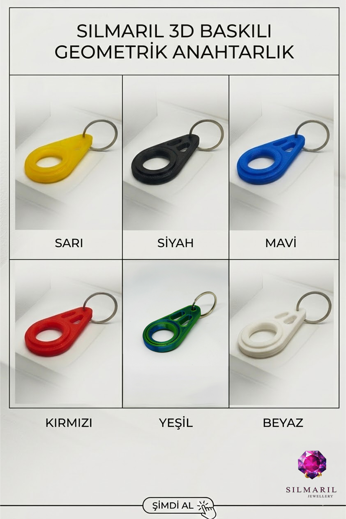 Fidget Spinner Sarı Anahtarlık – Dönen Tasarım Rulmanlı 3D Baskı Anahtar Aksesuarı - Hediyelik — Silmaril Store — Anahtarlık (7)