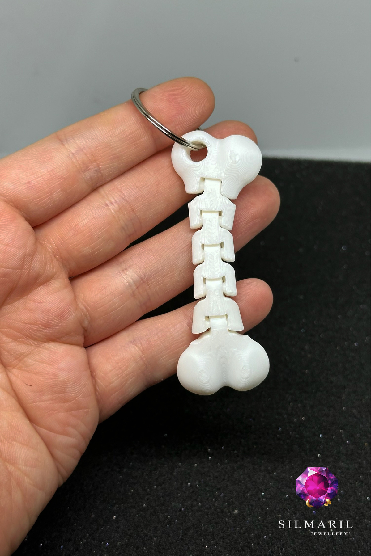 Hareketli Kemik Anahtarlık – 3D Baskı Eklemli Tasarım Anahtar Aksesuarı Dekoratif Çanta Süsü — Silmaril Store — Anahtarlık (7)