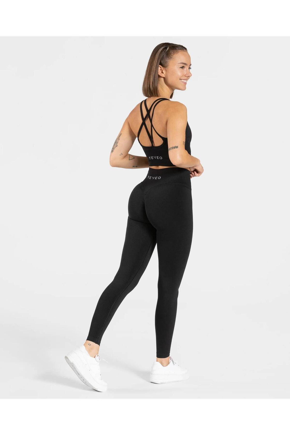 TEVEO  Statement Collection, Büzgülü, Seamless Tayt-SİYAH - Görsel 5