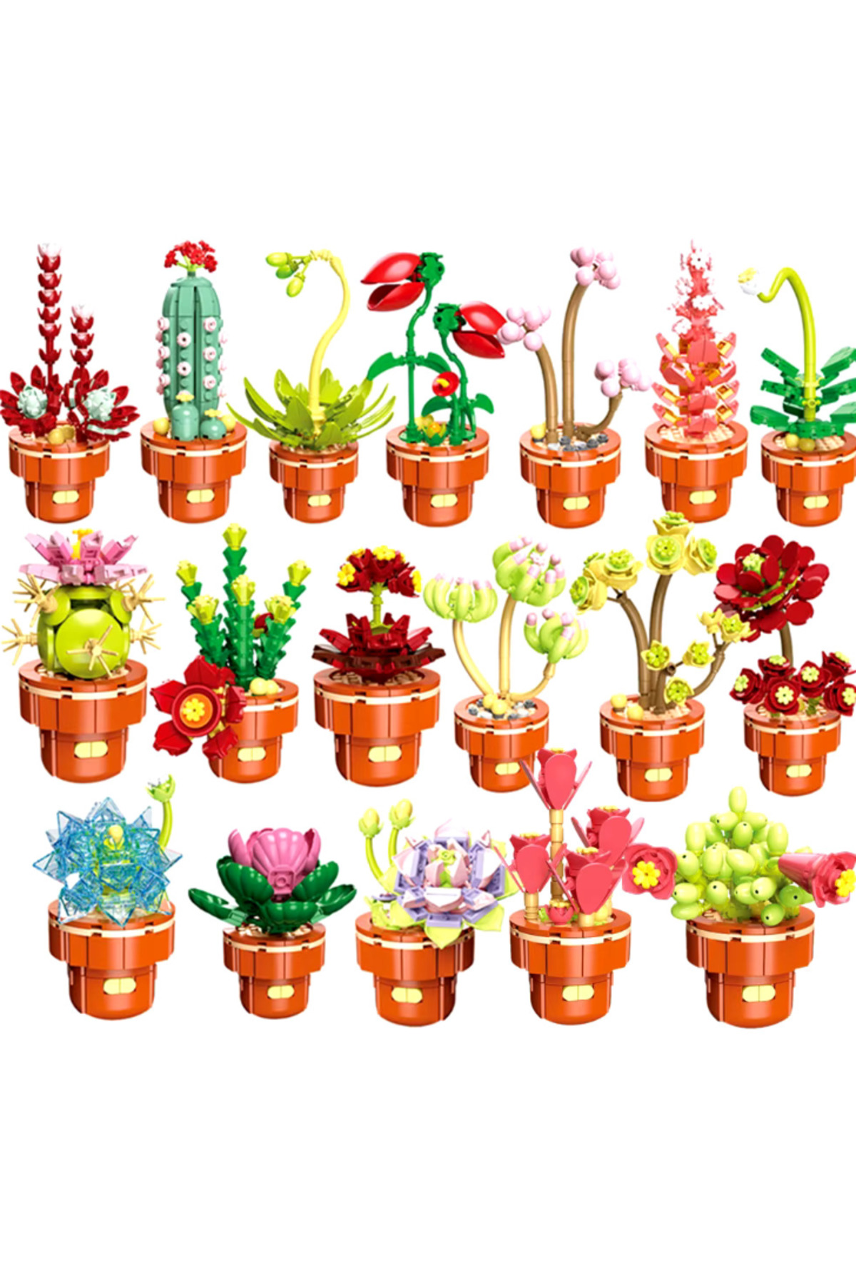 GrupVera Building Block Flower 181 Parça Kaynana Topuzu Kaktüsü fotoğrafı 5 (önizleme)