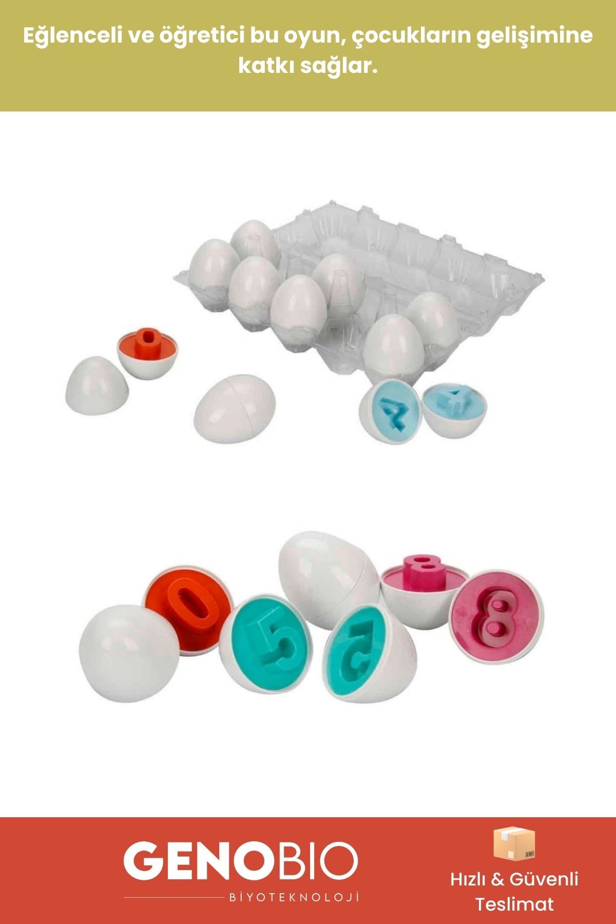 GenoBio #OkulÖncesi Sayı Eşleştirme Oyunu Eğitici Yumurta Oyuncak Renk Şekil Eşleştirme Zeka Gelişmi Seti fotoğrafı 2 (önizleme)