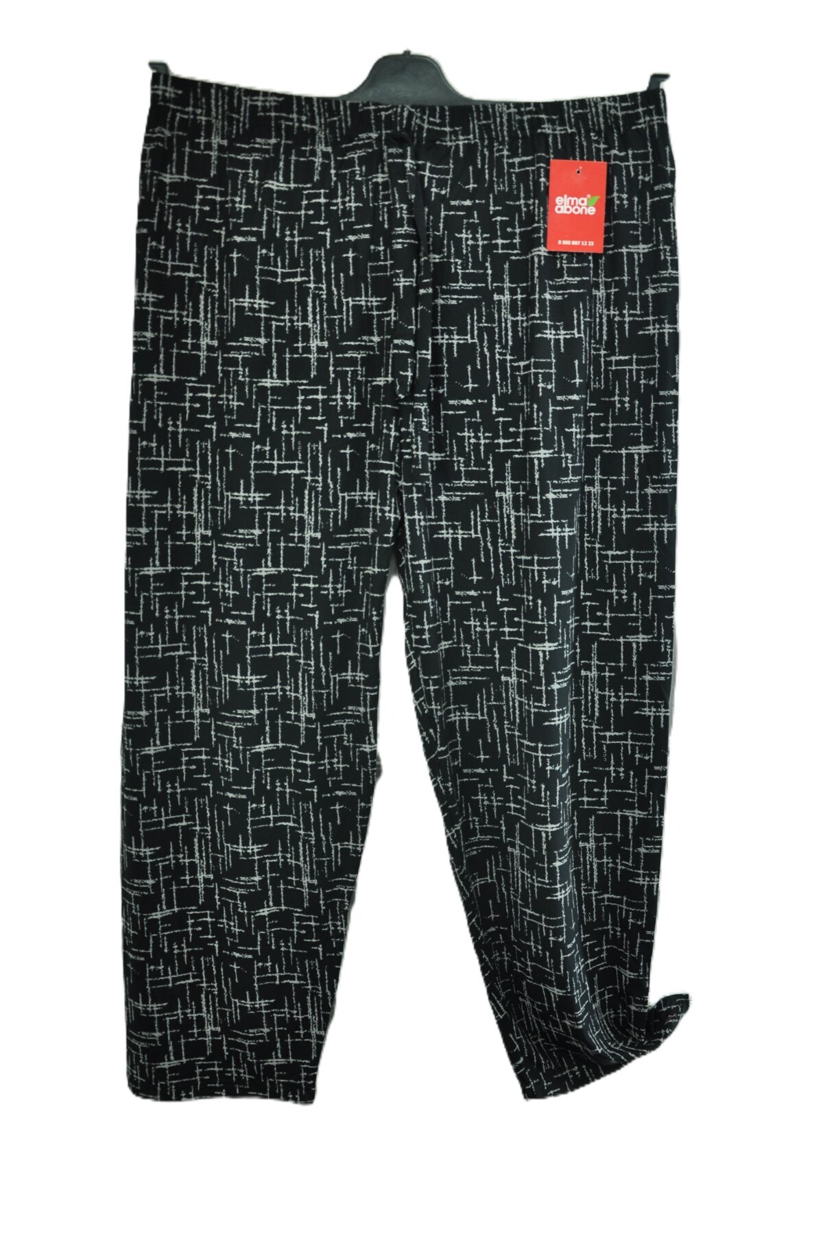 elma abone  BÜYÜK BEDEN KADIN BELİ LASTİKLİ YAZLIK TURLU PENYE PANTOLON