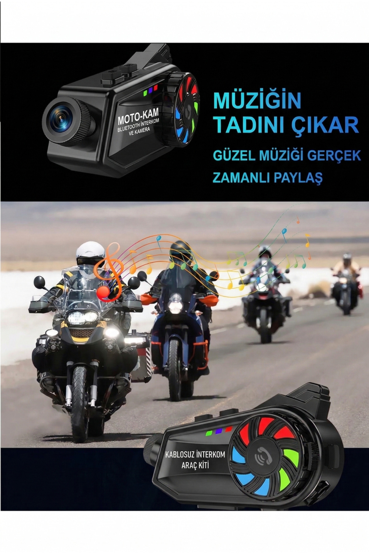 1080p HD Kameralı Kask İnterkom Bluetooth 5.4 Kulaklık - 3000 mAh Wifi Su Geçirmez
