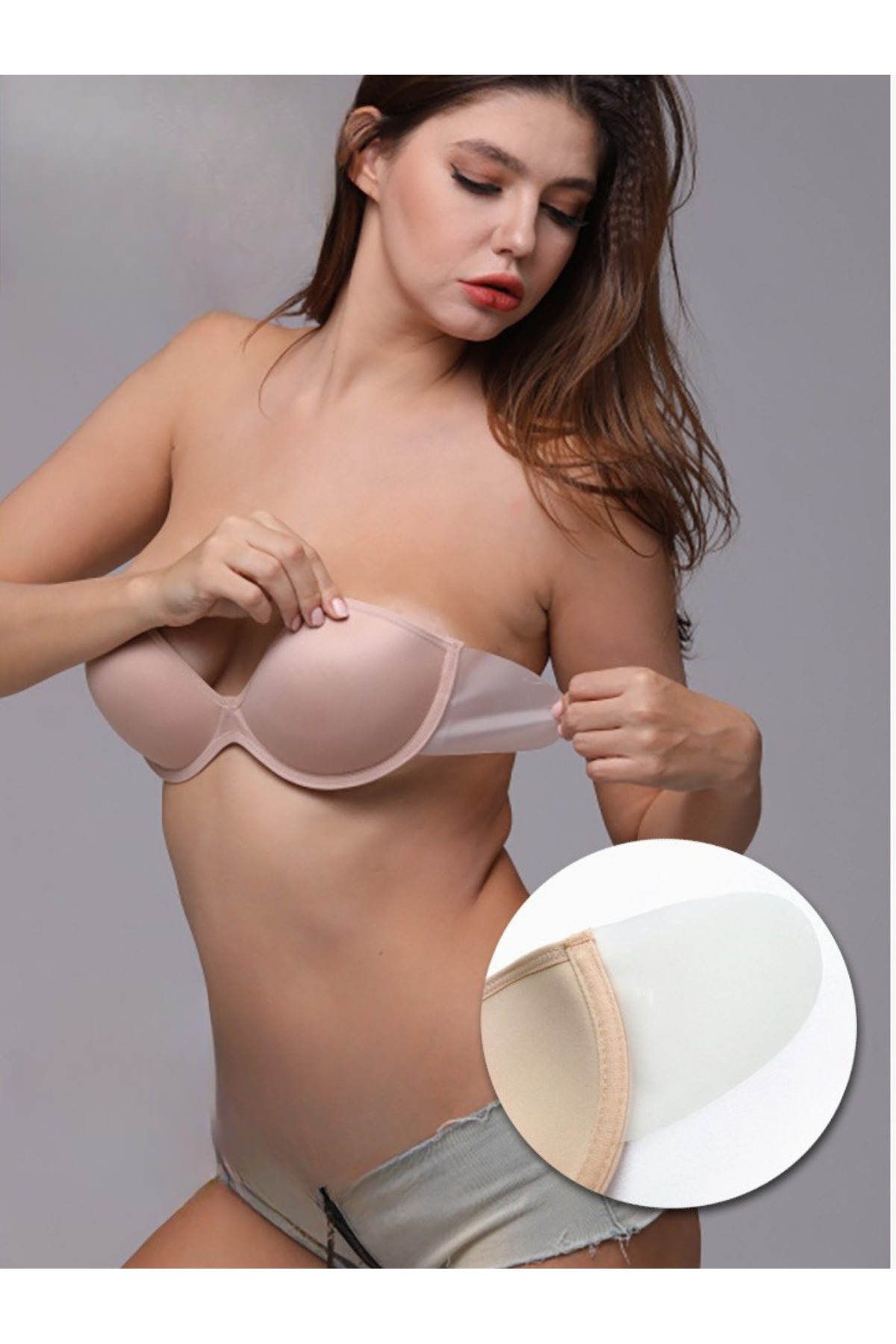 Push Up Side Adhesive Chest Joint Decollete & Backless Bra for Special Occasions