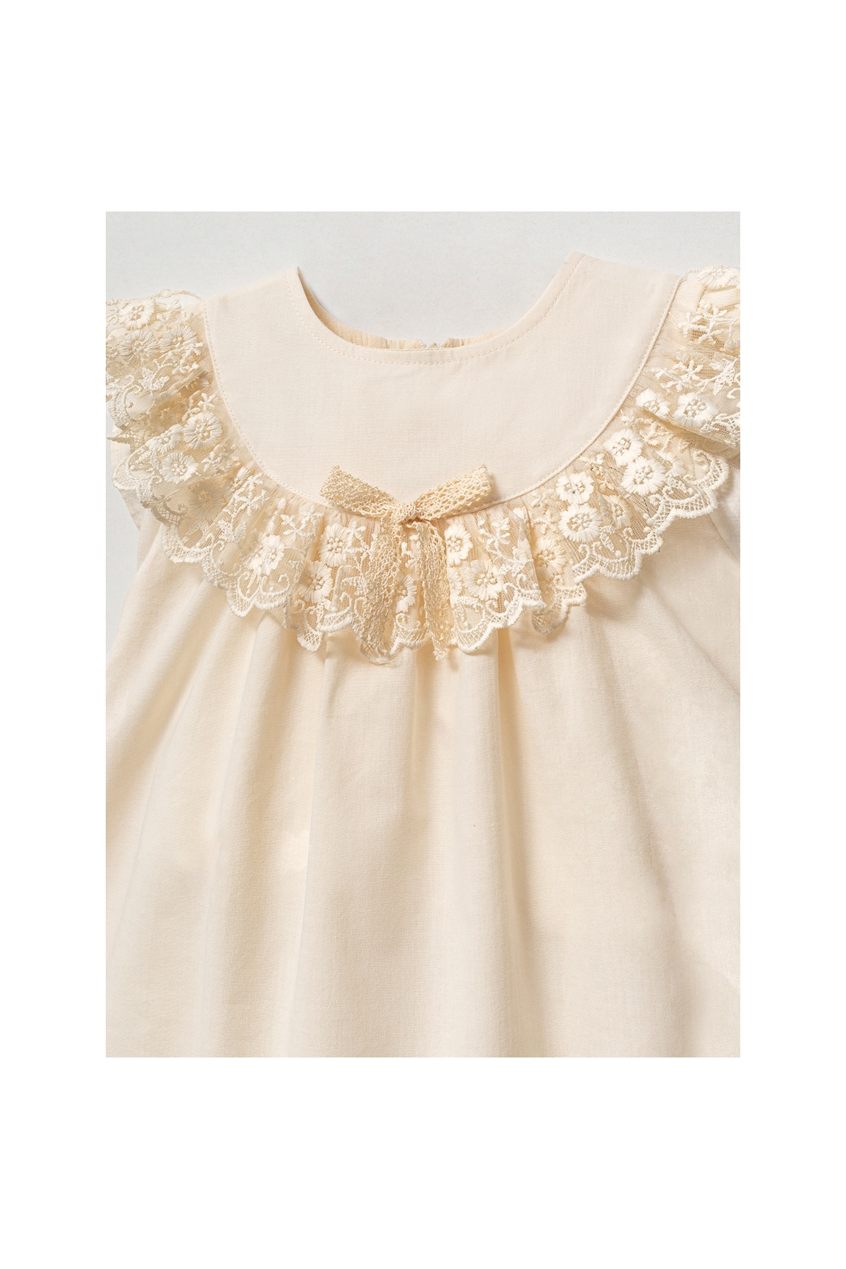 limebabies NOYNOY KIZ BEBEK 9-24 AY ROBA DANTEL DETAYLI ELBİSELİ BOLEROLU TAKIM fotoğrafı 6 (önizleme)