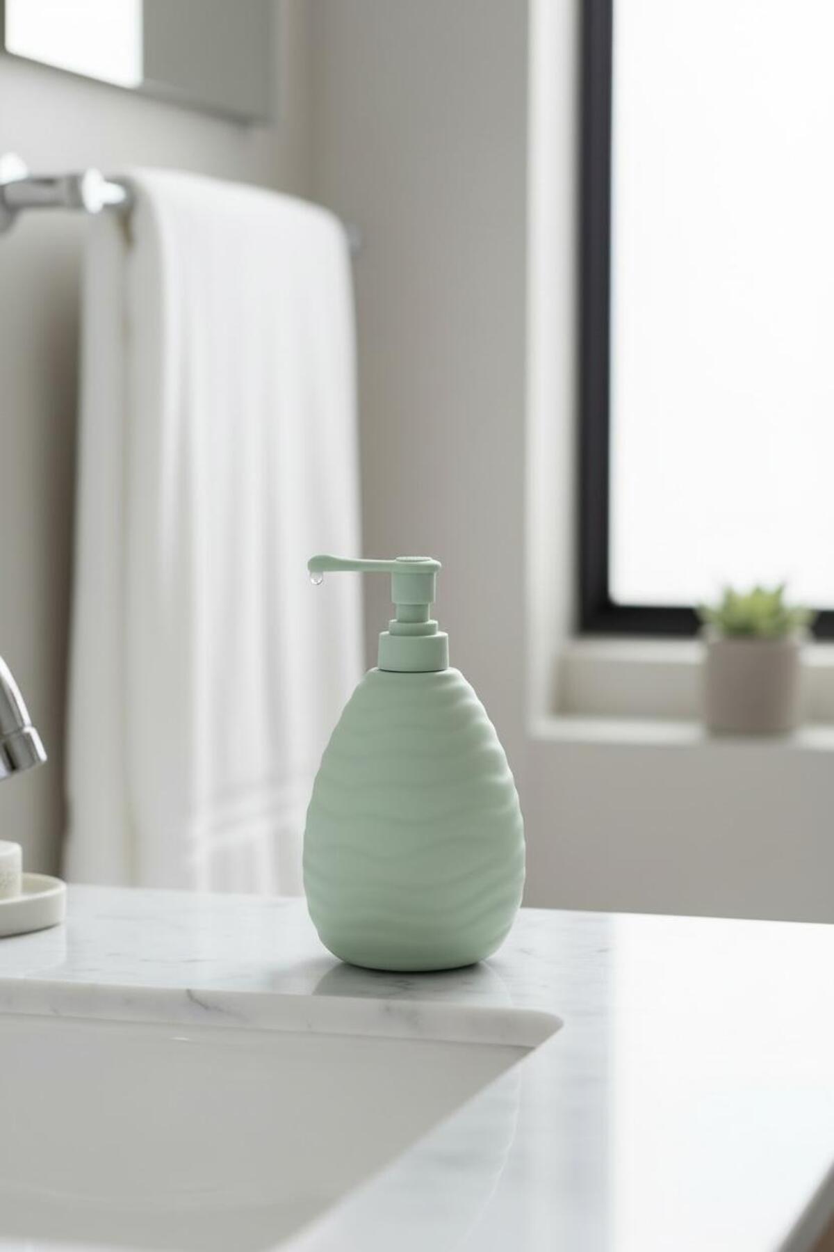 Haki Yeşili 500 ml Sıvı Sabunluk | Banyo Mutfak Dekoratif Sabunluk Dispenser