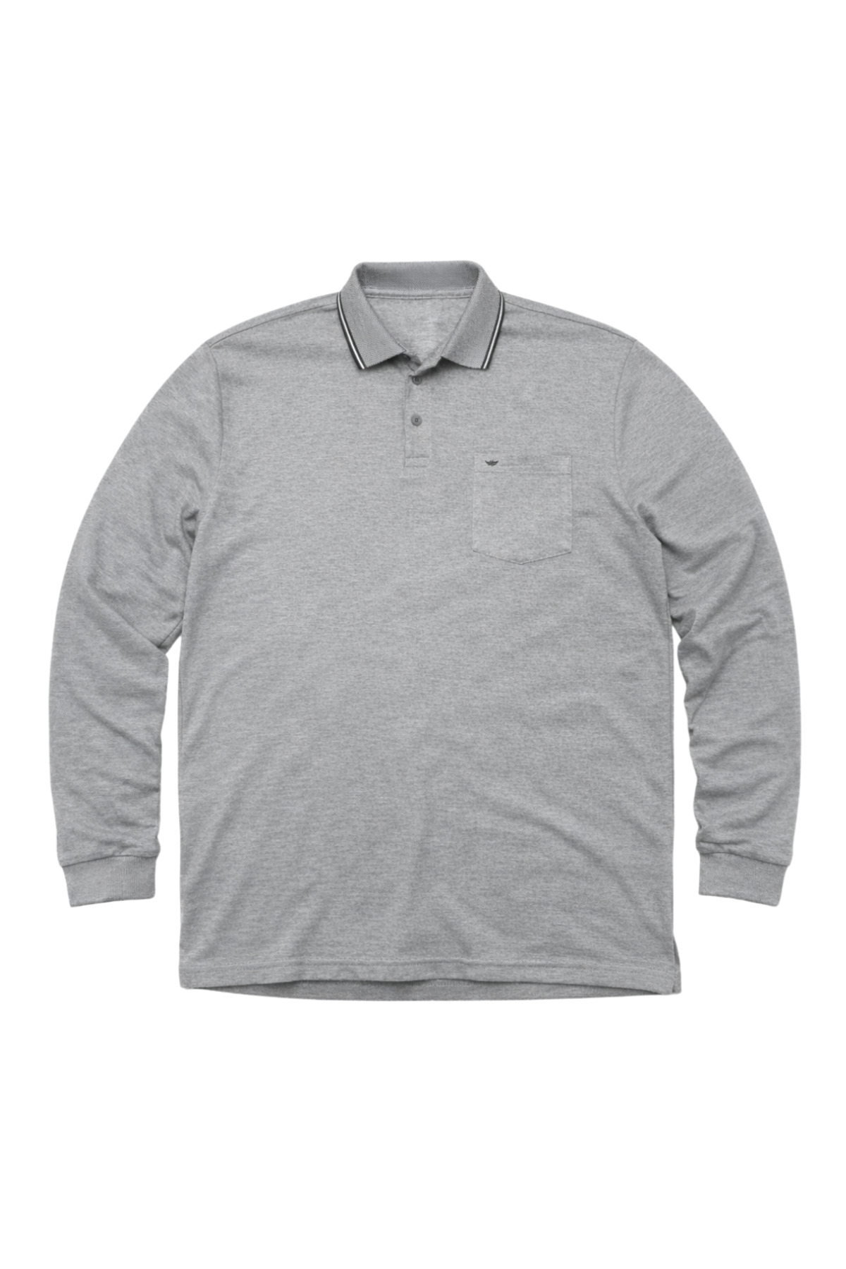 BattalModa Erkek Büyük Beden Melanj Füme Polo Yaka Pike Tişört 3XL-4XL-5XL-6XL-7XL-8XL görsel 4
