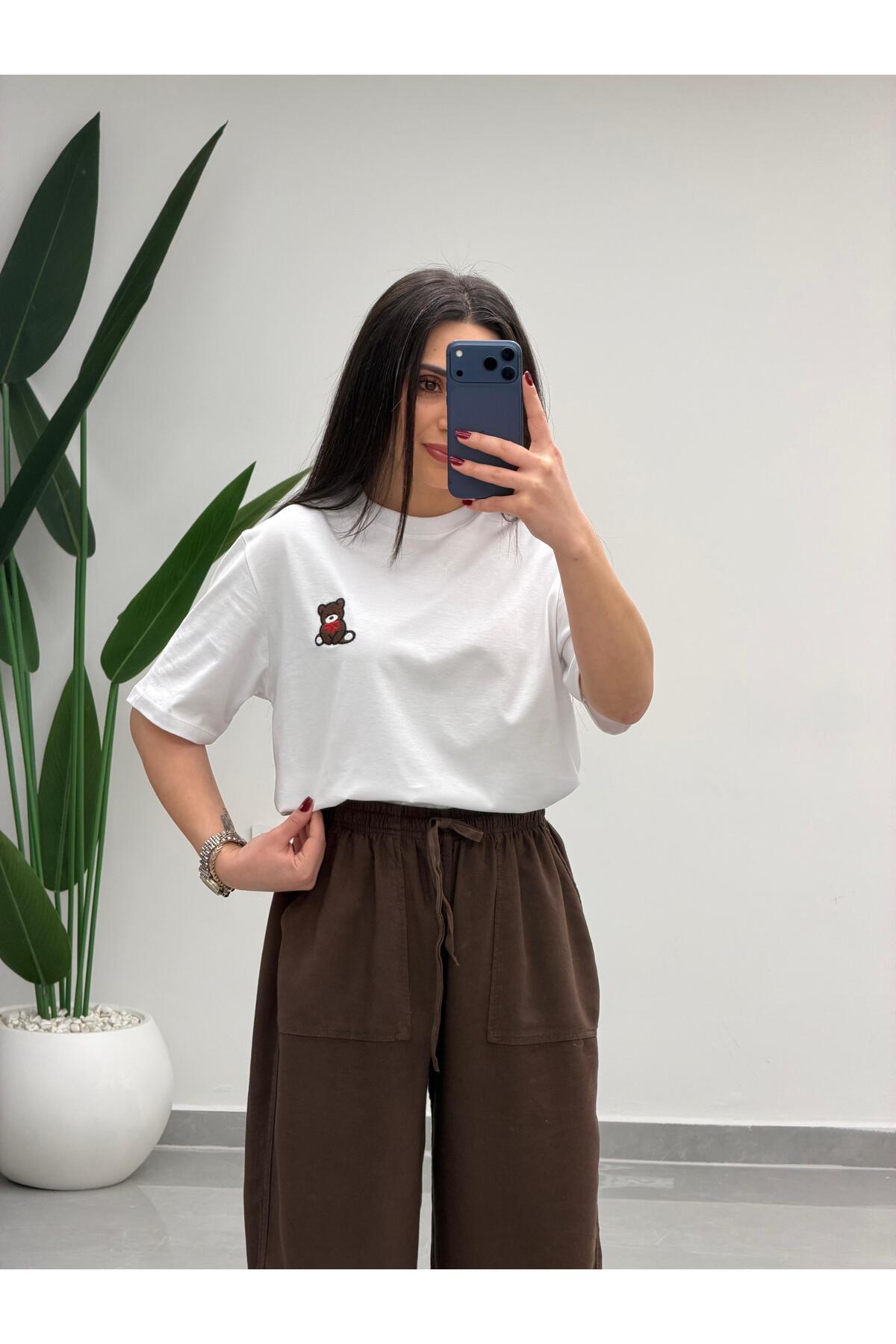 MARGA  Bol Paça Yüksek Bel Tensel Palazzo Pantolon - Görsel 2