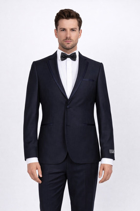 FABIO CASSEL Erkek Slim Fit Damatlık Takım Elbise – Düğün İçin Özel Tasarım