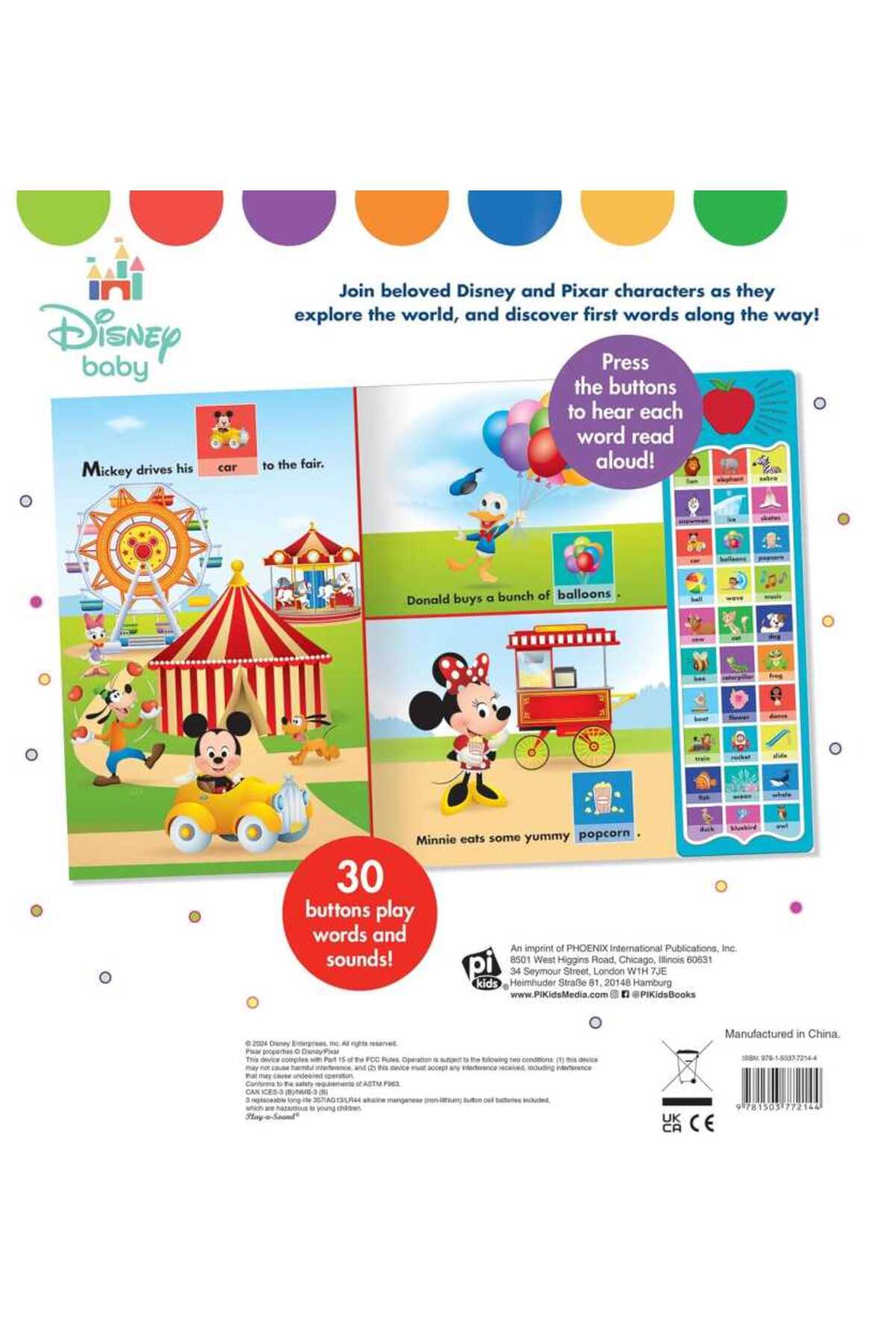 pi kids Disney Baby First Word Adventures Sound Book fotoğrafı 2 (önizleme)