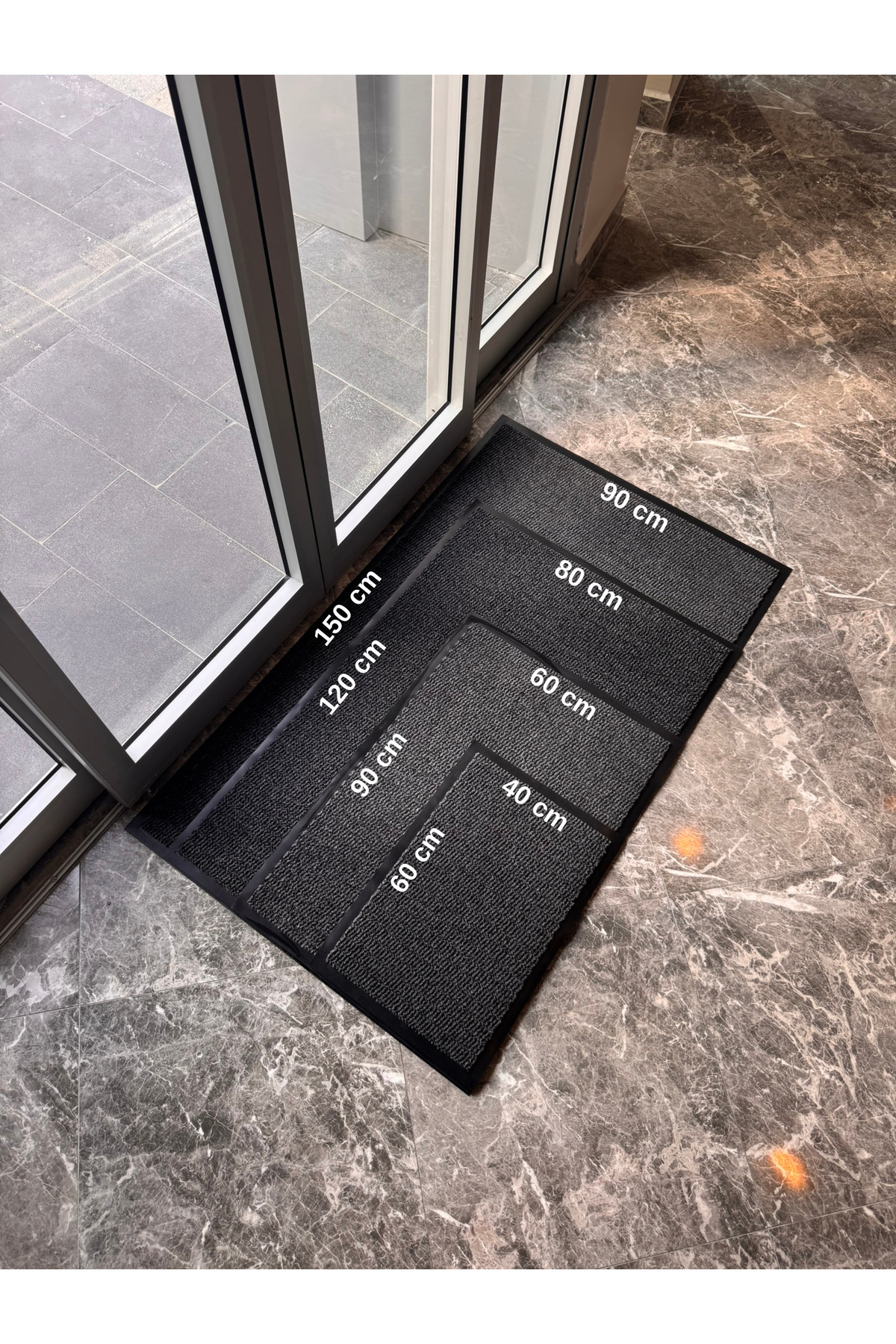Dehumidifier and Dust Remover Grey Exterior Door Mat
