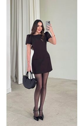 Look Kadıköy Mini Elbise Kısa Kollu Dar Kesim Şık Ofis ve Gece Elbisesi Kadın
