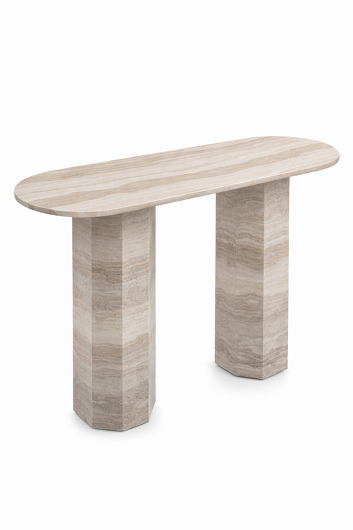 طاولة كونسول من الخشب الفاتح والرخام، طاولة مدخل ع...