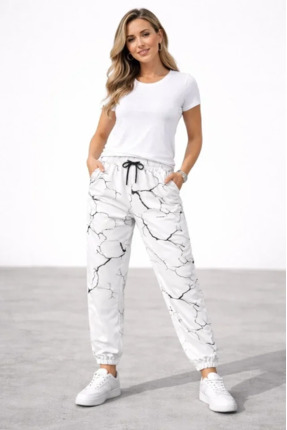 Energic Dijital Baskılı Eşofman Altı Kışlık Üç İplik Şardonlu Kumaş Lastikli ...