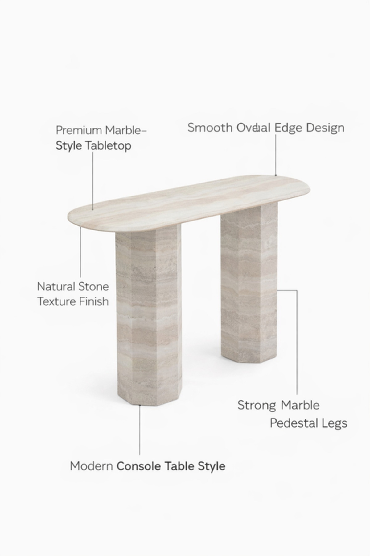 طاولة كونسول من الخشب الفاتح والرخام، طاولة مدخل ع...
