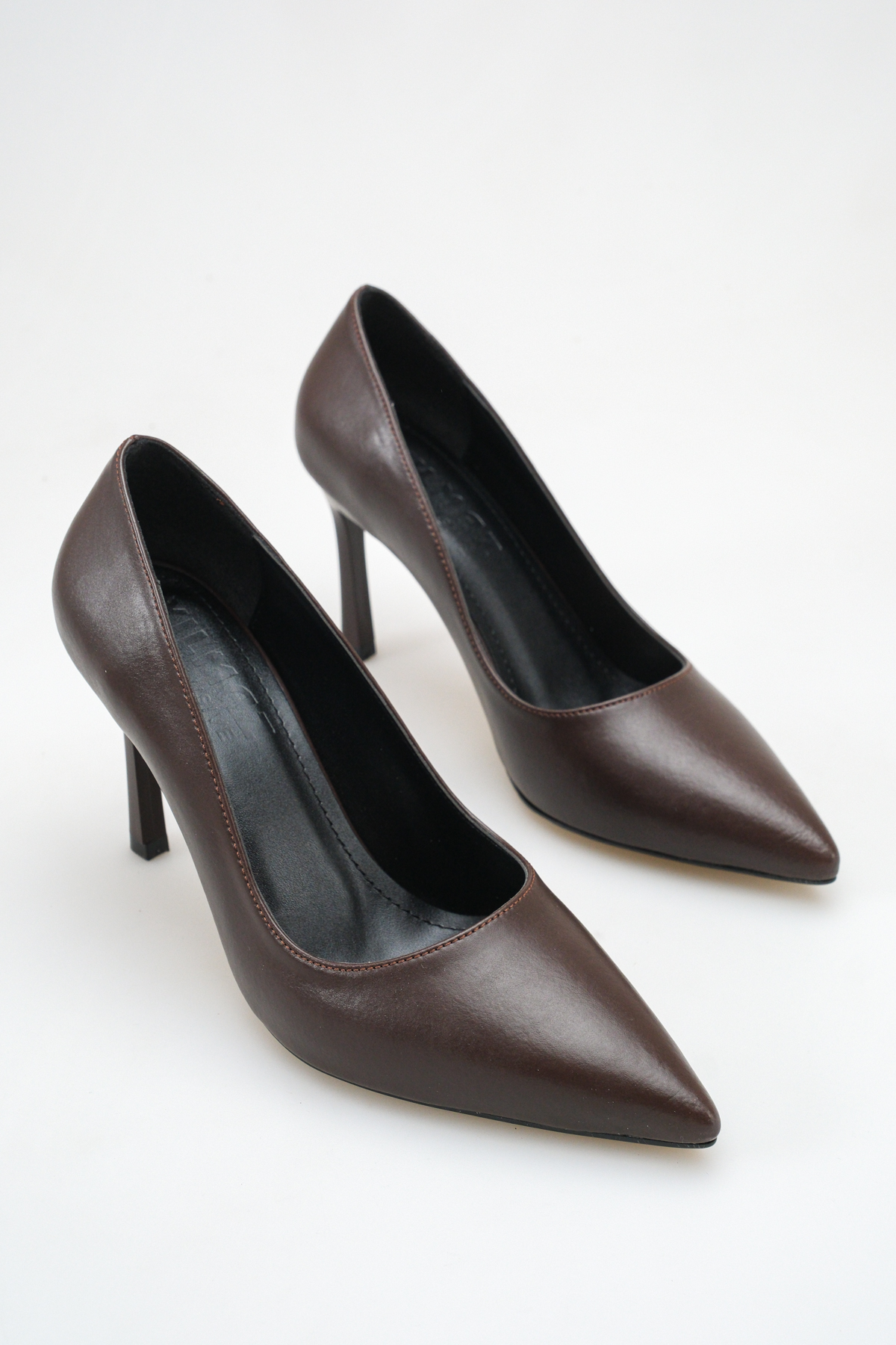 Brown Pointed Toe Stiletto Slim Heels Classic Stylish Office Casual Women's Shoes